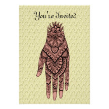 Mehndi Hand Art Design Invitation