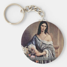 Melancholic Thoughts By Hayez Francesco Key Chain