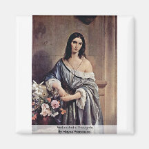 Melancholic Thoughts By Hayez Francesco Refrigerator Magnet
