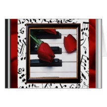 Melancholy Music and Roses Note Card
