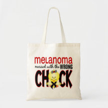 Melanoma Messed With The Wrong Chick Canvas Bag