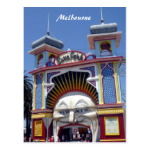 melb luna park face post cards