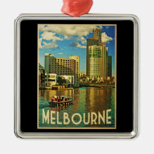Melbourne Skyline Australia Ornaments