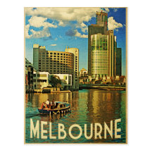 Melbourne Skyline Australia Post Card