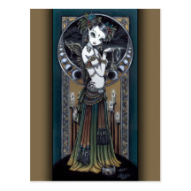 "Melita" Goth Tribal Fusion Storm Angel Postcard