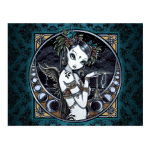 "Melita" Gothic Tribal Fusion Dancer Art Postcard