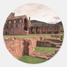 Melrose Abbey, Scotland Round Stickers