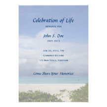Memorial Celebration of Life - Beach Scene Personalised Invitation