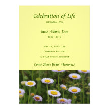 Memorial Celebration of Life - Flowers Personalized Announcement