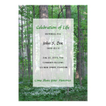 Memorial Celebration of Life - Forest Scene Custom Invitation