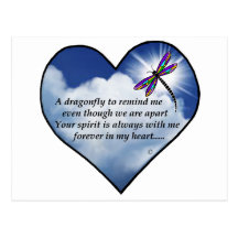 Memorial Dragonfly Poem Postcards