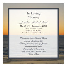 Memorial Service Announcement Invitation