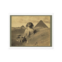 Men and Camels on the Paw of the Sphinx, Pyramids Gallery Wrap Canvas