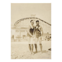 Men Standing on Beach Invitation