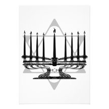 Menorah and Star Personalized Invitation