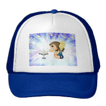 Menorah Angel Trucker Hats