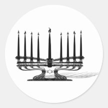 Menorah Round Stickers