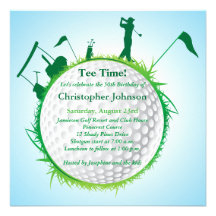 Mens Golfing 50th Birthday Party Invitation