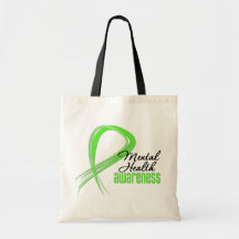 Mental Health Awareness Ribbon Tote Bags