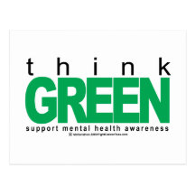 Mental Health Think Green Postcard