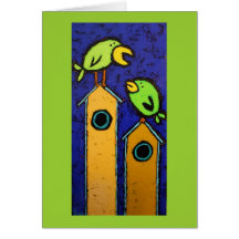 mentor card with birds and birdhouses