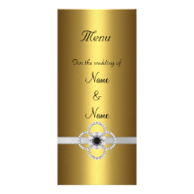 Menu Card Gold Silver Black Jewel Rack Card
