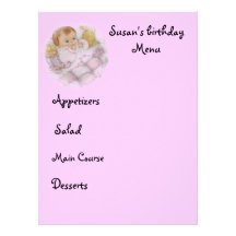 menu personalized invitations