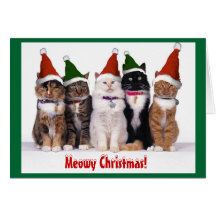 "Meowy Christmas!" Cats Greeting Card