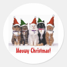 "Meowy Christmas!" Cats In Hats Sticker