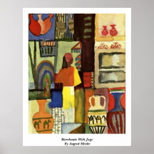 Merchants With Jugs By August Macke Print