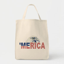 ‘MERICA USA Flag American Bald Eagle Tote Bag