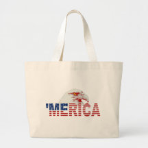 ‘MERICA USA Flag American Bald Eagle Tote Bag