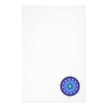 Merkaba Spiral Mandala Blue ( Fractal Geometry ) Personalized Stationery