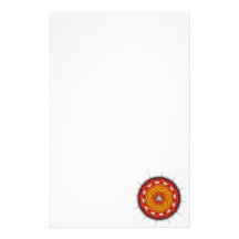 Merkaba Spiral Mandala Red ( Fractal Geometry ) Stationery Design