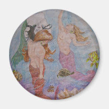 Mermaid art designs by Penfield Hondros Magnet