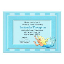 Mermaid  Birthday Invitation