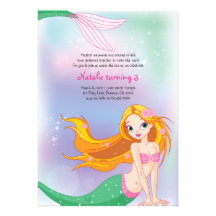 Mermaid Birthday Invitation Card
