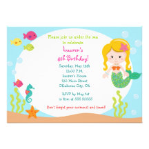 Mermaid Birthday Party Invitation