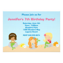 Mermaid Birthday Party Invitation