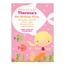Mermaid Birthday Party Invitation