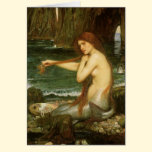 Mermaid by JW Waterhouse, Victorian Mythology Art cards