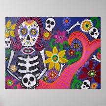 MERMAID DAY OF THE DEAD POSTERS