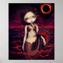 Mermaid Eclipse gothic moon fantasy Art Print
