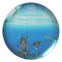 Mermaid Fantasy Art Personalised Plate