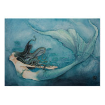 Mermaid Gift Tag Business Card Templates
