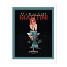 Mermaid Martini Postcards