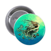 Mermaid Mermaids Fantasy Myth Button
