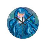Mermaid with bright pearl wall clocks