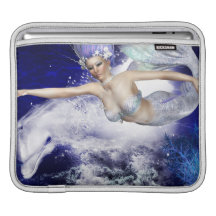 Mermaid with Dolphin  iPad Sleeve
