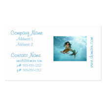 Mermaid with Sea Turtle Business Cards